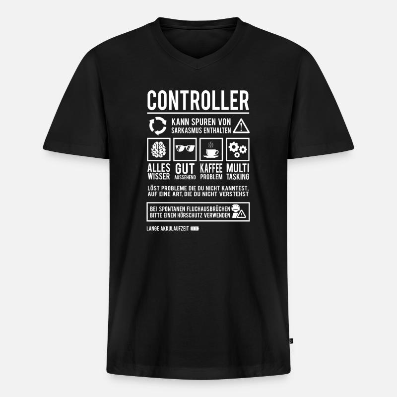 Controlling Beruf Rechnungswesen Controller - Männer Premium Bio T-Shirt mit V-Ausschnitt - Schwarz