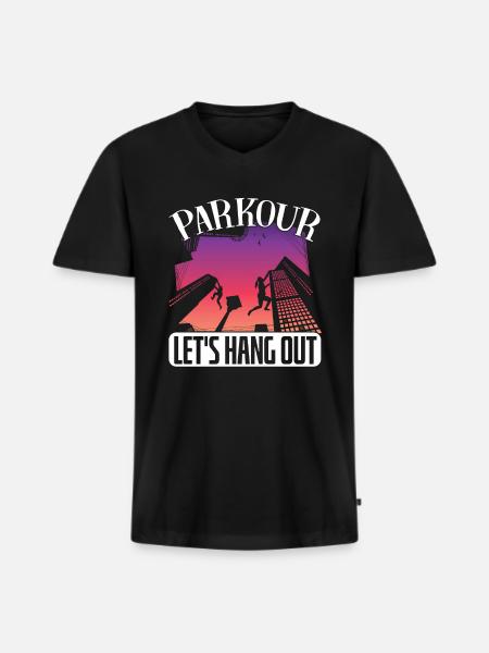 Parkour Freerunning Traceur - Männer Premium Bio T-Shirt mit V-Ausschnitt - Schwarz