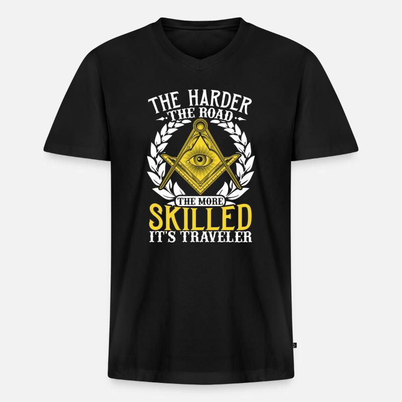 Masonic Freemasonry Fraternal - Männer Premium Bio T-Shirt mit V-Ausschnitt - Schwarz