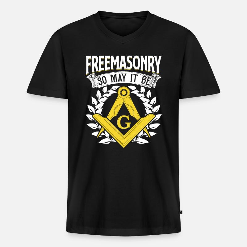 Masonic Freemasonry Fraternal - Männer Premium Bio T-Shirt mit V-Ausschnitt - Schwarz