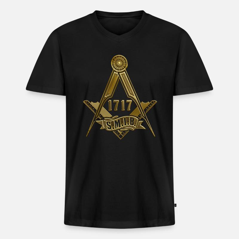 Masonic Freemasonry Fraternal - Männer Premium Bio T-Shirt mit V-Ausschnitt - Schwarz