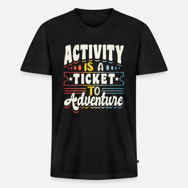 Activity Assistant Squad Team - Männer Premium Bio T-Shirt mit V-Ausschnitt - Schwarz