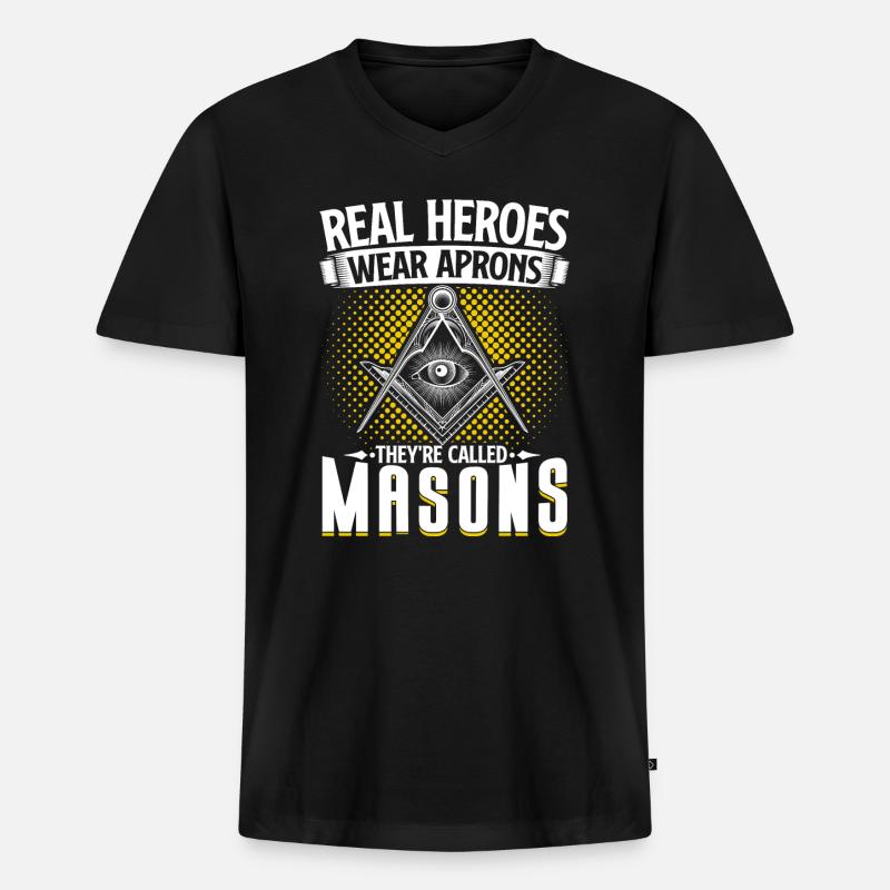Masonic Freemasonry Fraternal - Männer Premium Bio T-Shirt mit V-Ausschnitt - Schwarz