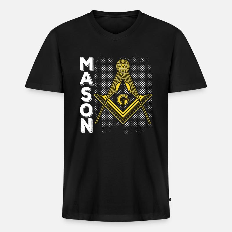 Masonic Freemasonry Fraternal - Männer Premium Bio T-Shirt mit V-Ausschnitt - Schwarz