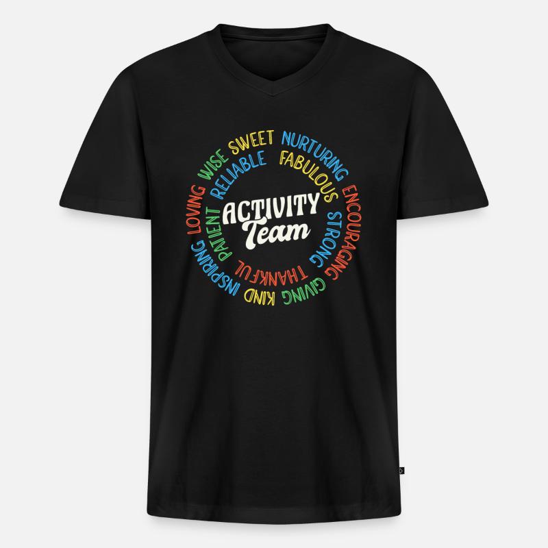 Activity Squad Activity Director - Männer Premium Bio T-Shirt mit V-Ausschnitt - Schwarz