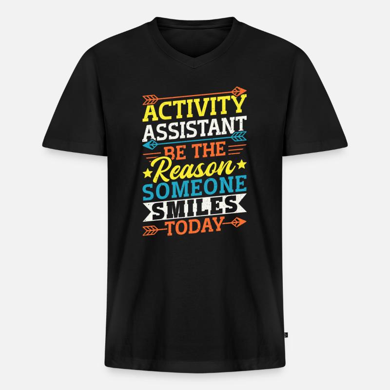 Activity Assistant Appreciation - Männer Premium Bio T-Shirt mit V-Ausschnitt - Schwarz