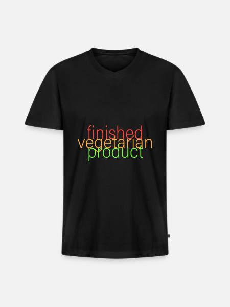 produit fini végétarien - T-shirt encolure en V Premium bio Homme - noir