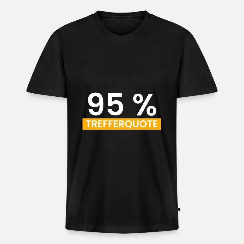 95% Trefferquote - Männer Premium Bio T-Shirt mit V-Ausschnitt - Schwarz