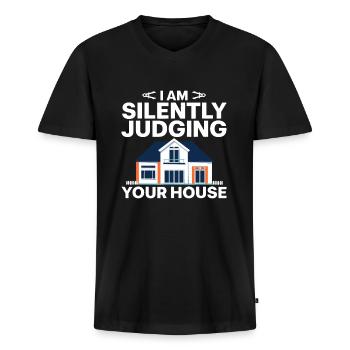 Arkitekt Kunst Fast ejendom Hus Arkitektur - Premium økologisk T-shirt med V-hals til mænd - sort - Foran - Nico (187cm)