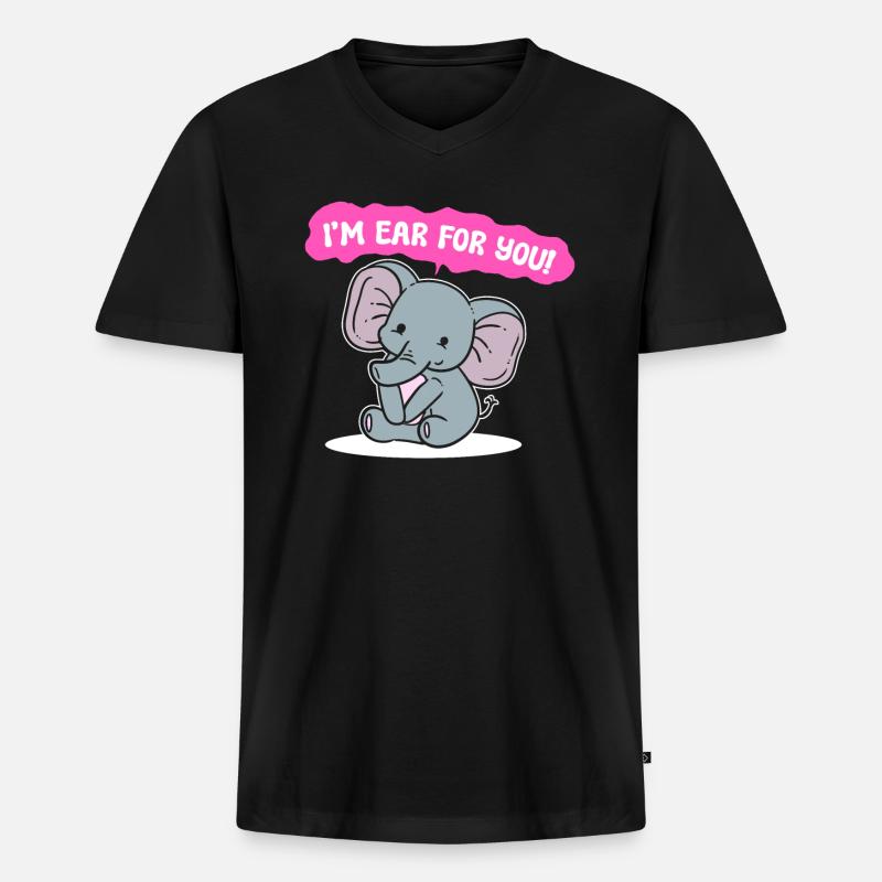 Elefant -Wortspiele Tierpfleger - Männer Premium Bio T-Shirt mit V-Ausschnitt - Schwarz