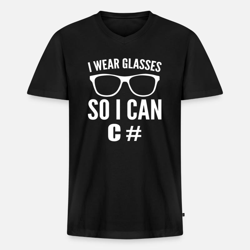 Lustiger Computerprogrammierer Computerfreak - Männer Premium Bio T-Shirt mit V-Ausschnitt - Schwarz