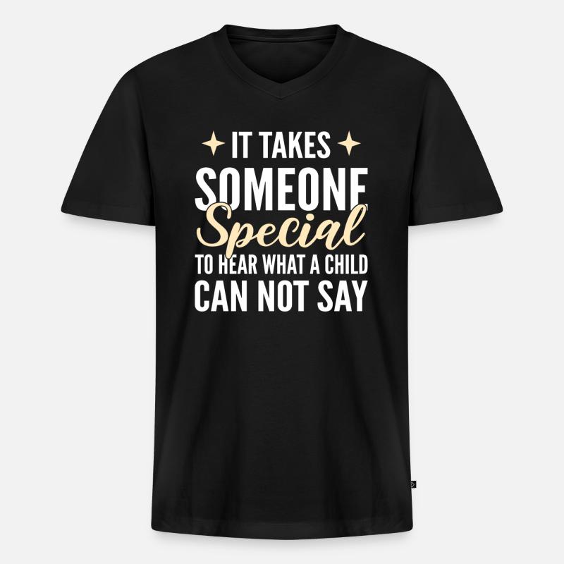 Sprachtherapeut - Männer Premium Bio T-Shirt mit V-Ausschnitt - Schwarz