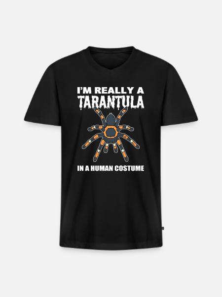 Spider lover arachnology - Men's Premium Organic T-shirt with V-neck - black