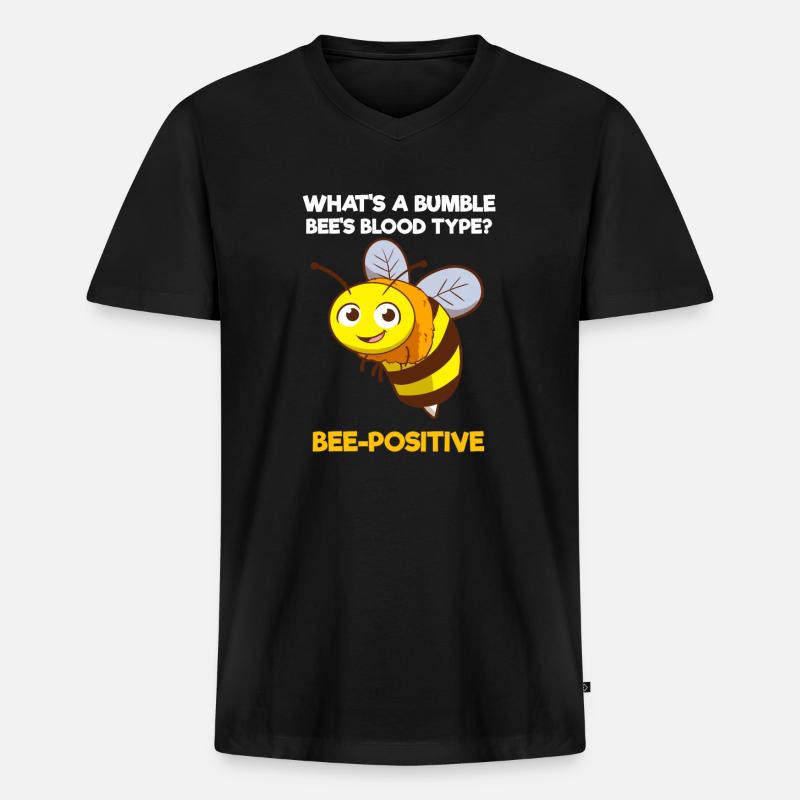 Bienen-positiv Beekeper oder Bauer - Männer Premium Bio T-Shirt mit V-Ausschnitt - Schwarz