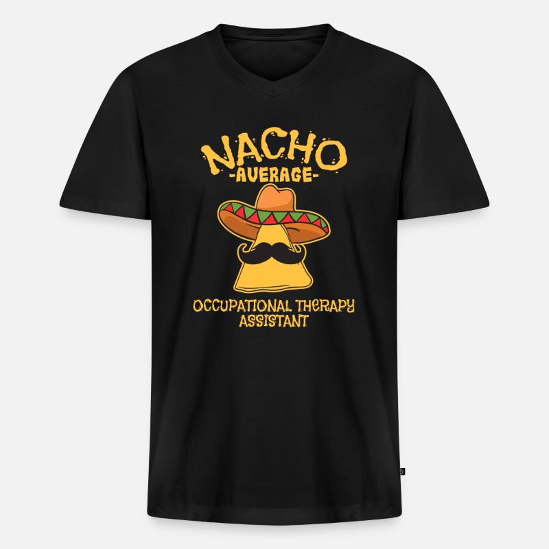 Nacho Durchschnittlicher Ergotherapie-Assistent - Männer Premium Bio T-Shirt mit V-Ausschnitt - Schwarz