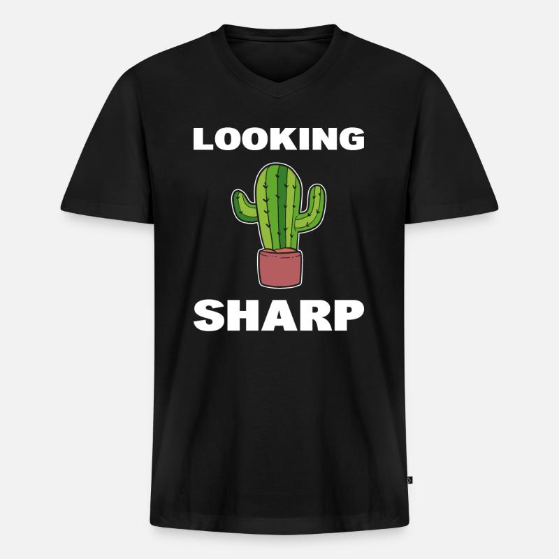 Looking Sharp Gärtner - Männer Premium Bio T-Shirt mit V-Ausschnitt - Schwarz
