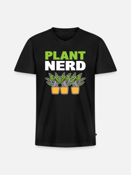 Plant Nerd Ökologe - Männer Premium Bio T-Shirt mit V-Ausschnitt - Schwarz
