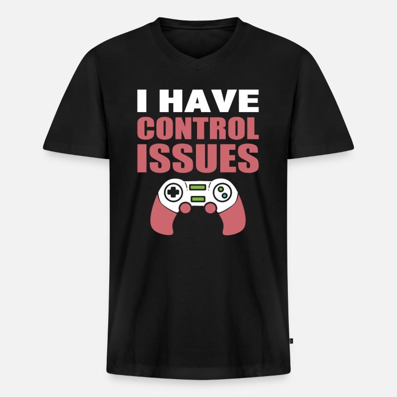 I Have Control Issues Getriebe - Männer Premium Bio T-Shirt mit V-Ausschnitt - Schwarz