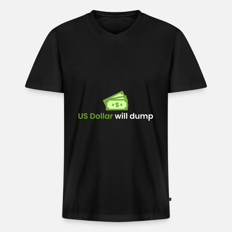 US Dollar wird einbrechen - Männer Premium Bio T-Shirt mit V-Ausschnitt - Schwarz