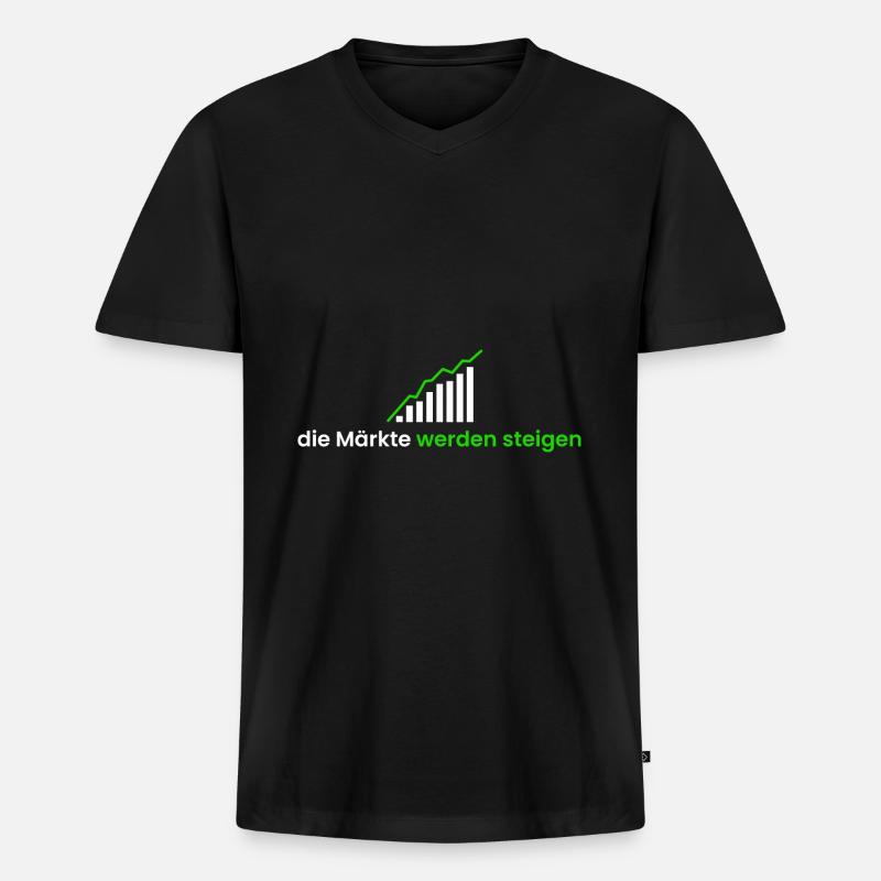 die Märkte werden steigen - Männer Premium Bio T-Shirt mit V-Ausschnitt - Schwarz