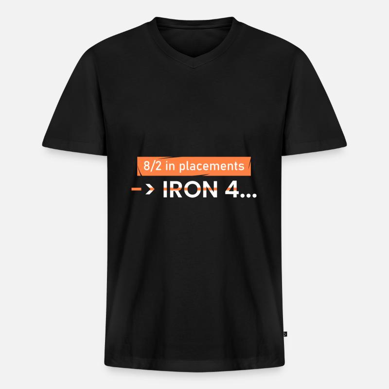 8/2 in placements -> IRON 4 - Männer Premium Bio T-Shirt mit V-Ausschnitt - Schwarz