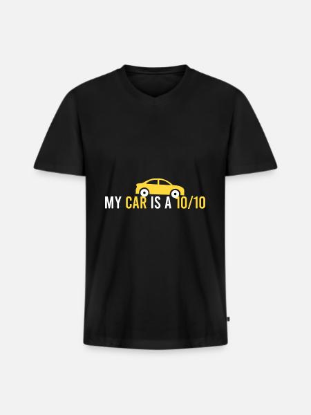 My car is a 10/10 - Men's Premium Organic T-shirt with V-neck - black