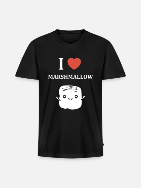 marshmallow - Men's Premium Organic T-shirt with V-neck - black