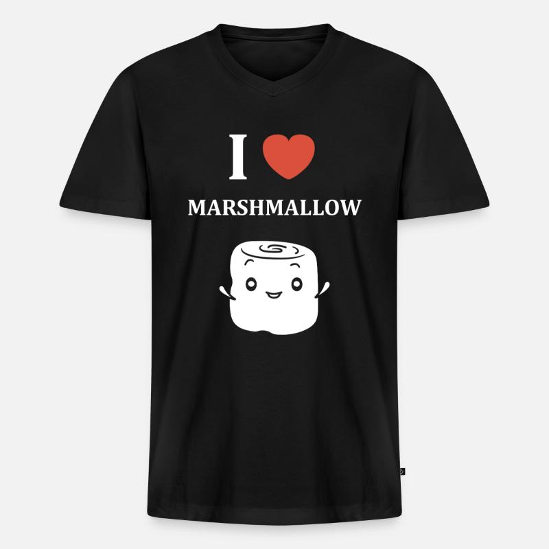 Marshmallow - Männer Premium Bio T-Shirt mit V-Ausschnitt - Schwarz