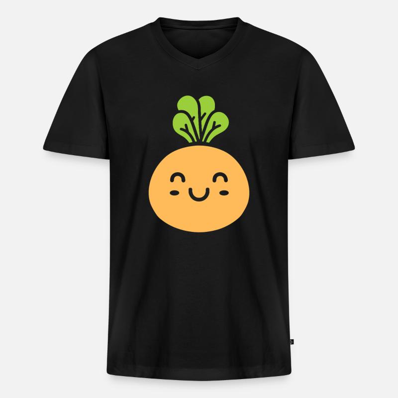 Kichererbse - Männer Premium Bio T-Shirt mit V-Ausschnitt - Schwarz