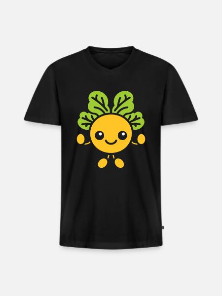 pois chiche - T-shirt encolure en V Premium bio Homme - noir