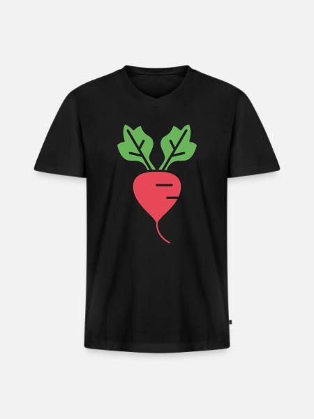 radish - Men's Premium Organic T-shirt with V-neck - black