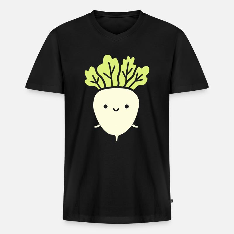 Endive - Männer Premium Bio T-Shirt mit V-Ausschnitt - Schwarz