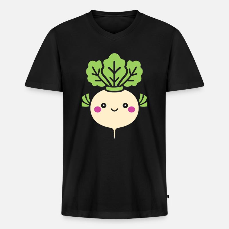 Rübe - Männer Premium Bio T-Shirt mit V-Ausschnitt - Schwarz
