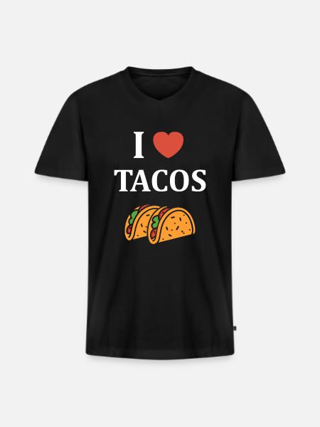 tacos - T-shirt encolure en V Premium bio Homme - noir