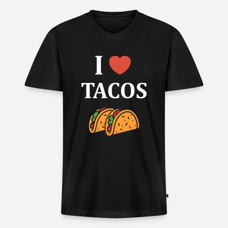 Tacos - Männer Premium Bio T-Shirt mit V-Ausschnitt - Schwarz