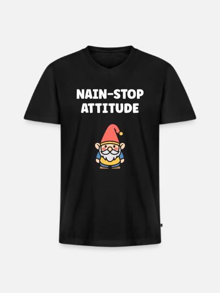 Dwarf - Men's Premium Organic T-shirt with V-neck - black