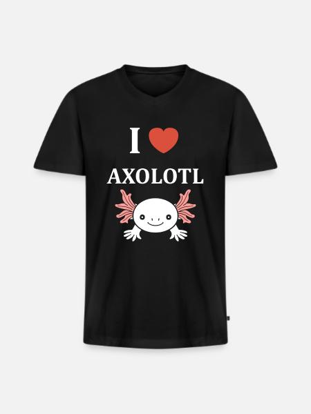 axolotl - T-shirt encolure en V Premium bio Homme - noir