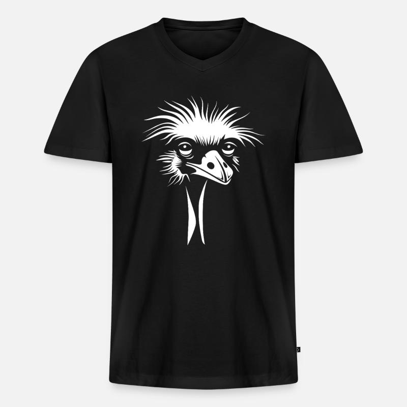 Emu - Männer Premium Bio T-Shirt mit V-Ausschnitt - Schwarz