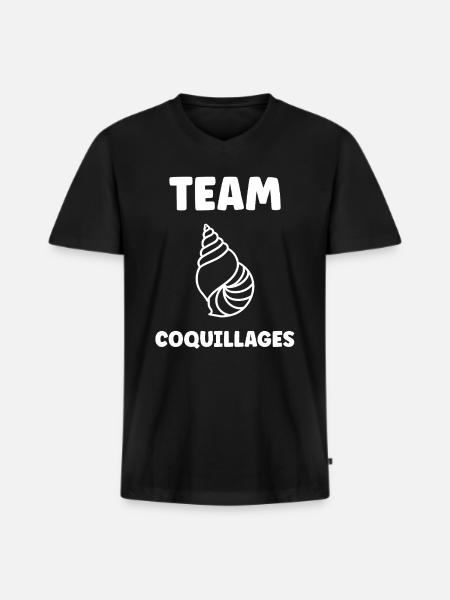 coquillage - T-shirt encolure en V Premium bio Homme - noir