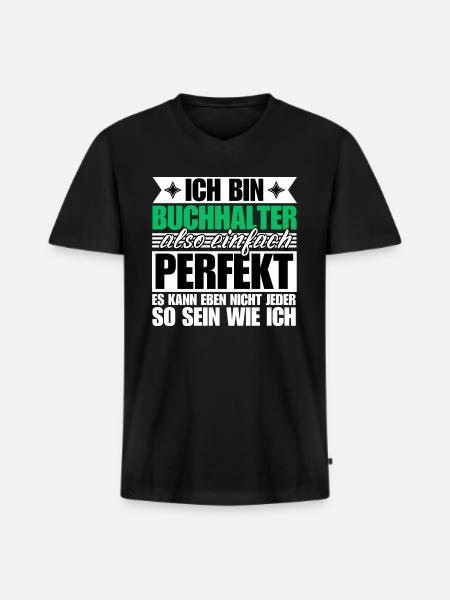 Perfekter Perfekter - Männer Premium Bio T-Shirt mit V-Ausschnitt - Schwarz