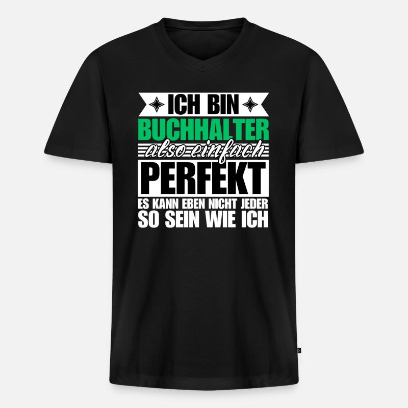 Perfekter Perfekter - Männer Premium Bio T-Shirt mit V-Ausschnitt - Schwarz