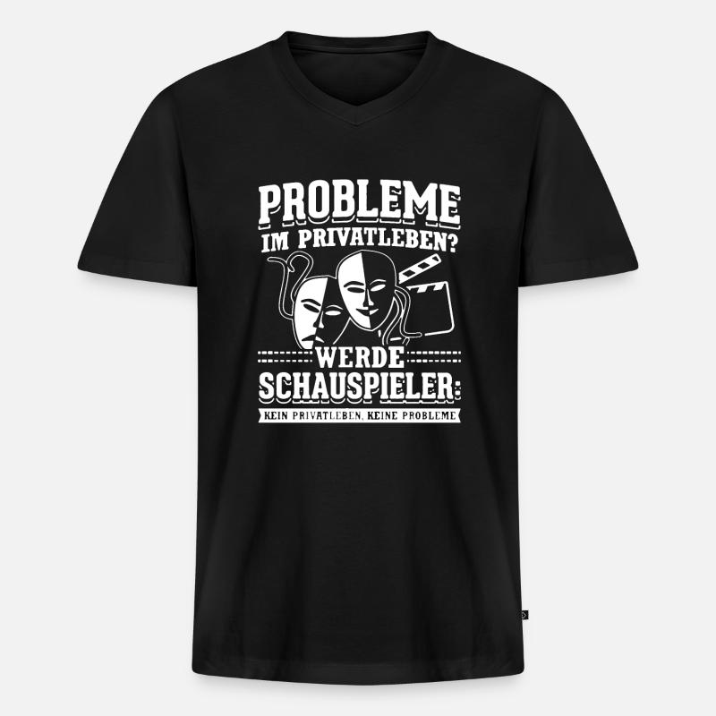 Schauspieler Schauspieler Schauspieler Geschenkide - Männer Premium Bio T-Shirt mit V-Ausschnitt - Schwarz