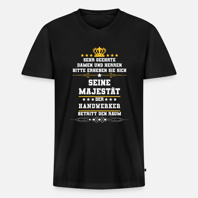Handwerker - Männer Premium Bio T-Shirt mit V-Ausschnitt - Schwarz