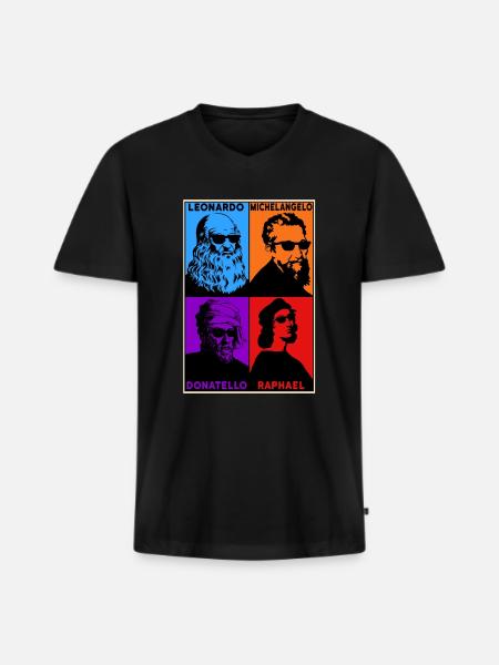 Leonardo Michelangelo Donatello Raphael - Men's Premium Organic T-shirt with V-neck - black