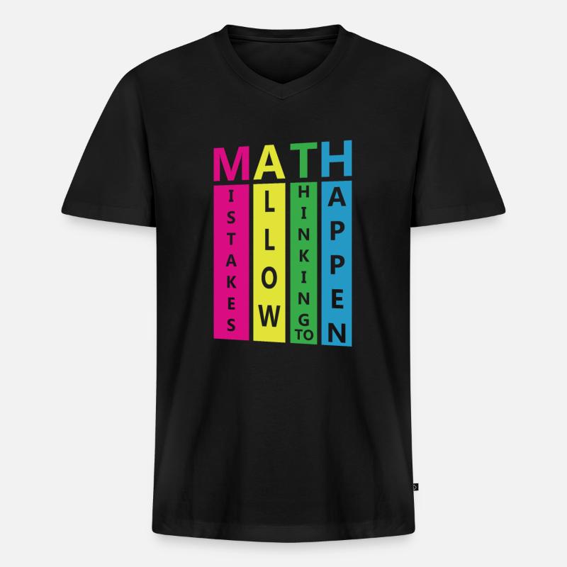 Mathe - Männer Premium Bio T-Shirt mit V-Ausschnitt - Schwarz