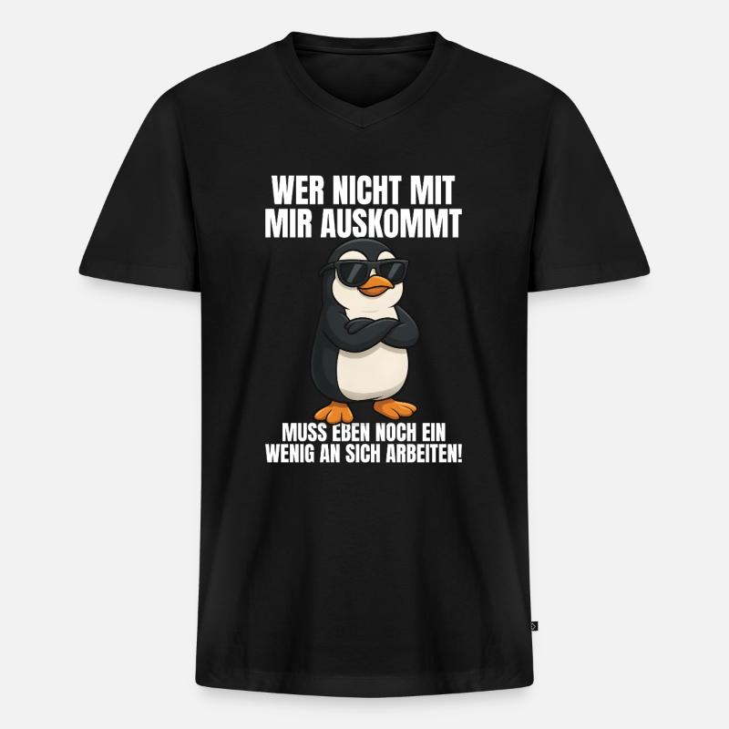 Arbeiten Witziger Lustiger Spruch Sprüche - Männer Premium Bio T-Shirt mit V-Ausschnitt - Schwarz