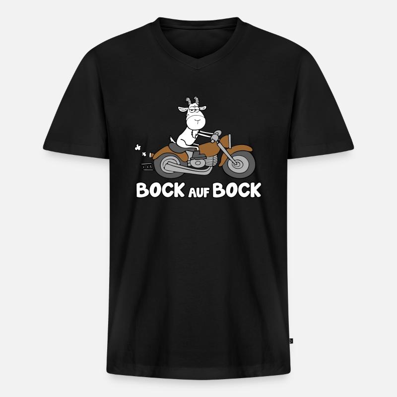 Bock auf Bock - Männer Premium Bio T-Shirt mit V-Ausschnitt - Schwarz