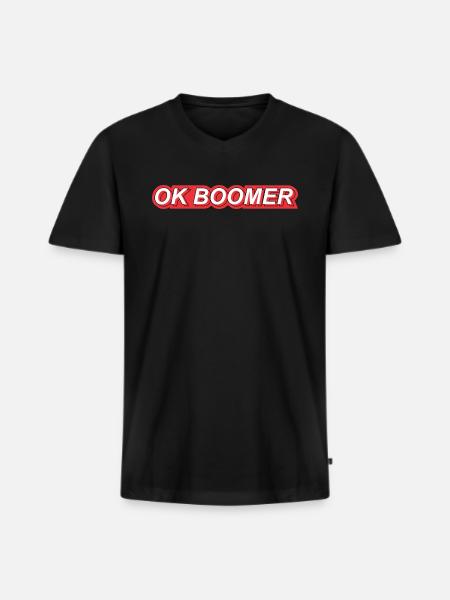 0K Boomer Graphic - Men's Premium Organic T-shirt with V-neck - black