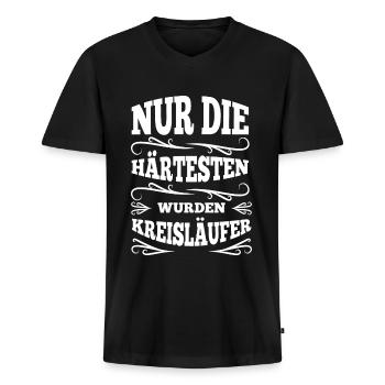 Lustiger Handball Spruch Kreisläufer - Männer Premium Bio T-Shirt mit V-Ausschnitt - Schwarz - Vorne - Nico (187cm)