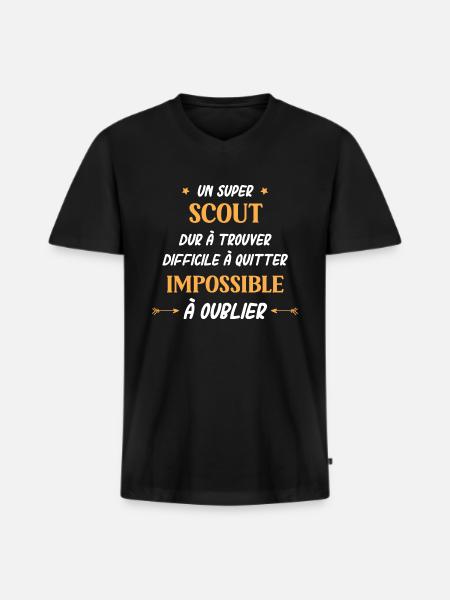 Super scout - T-shirt encolure en V Premium bio Homme - noir